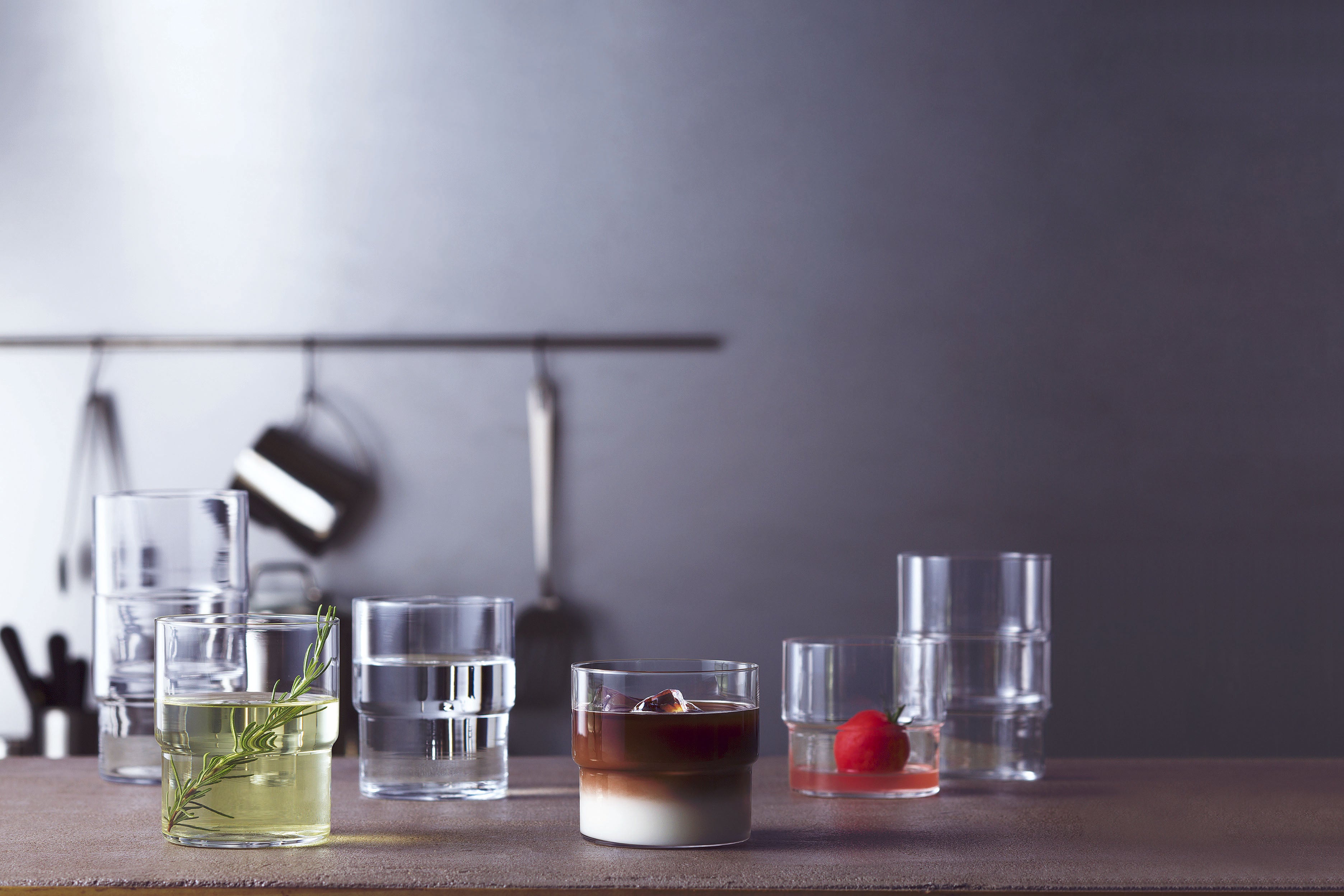 TOYO-SASAKI FINO STACKABLE GLASS TUMBLER SET OF 6