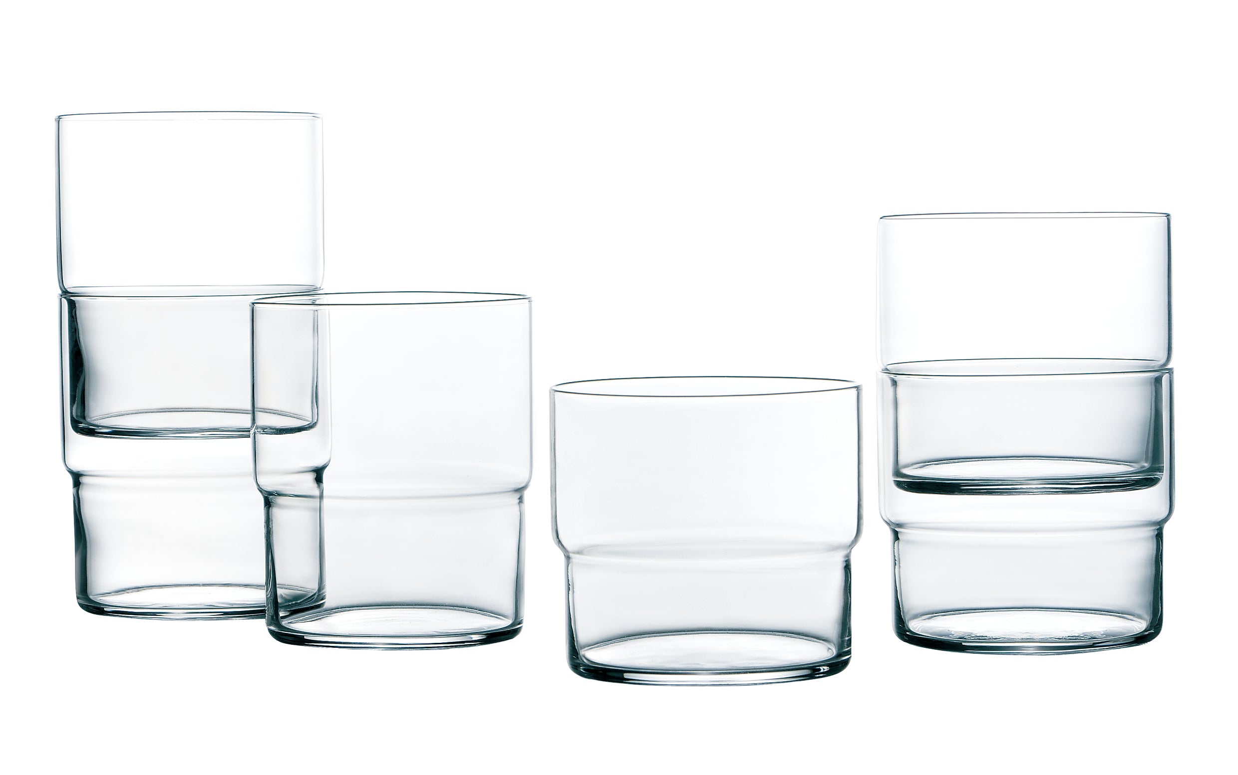 TOYO-SASAKI FINO STACKABLE GLASS TUMBLER SET OF 6